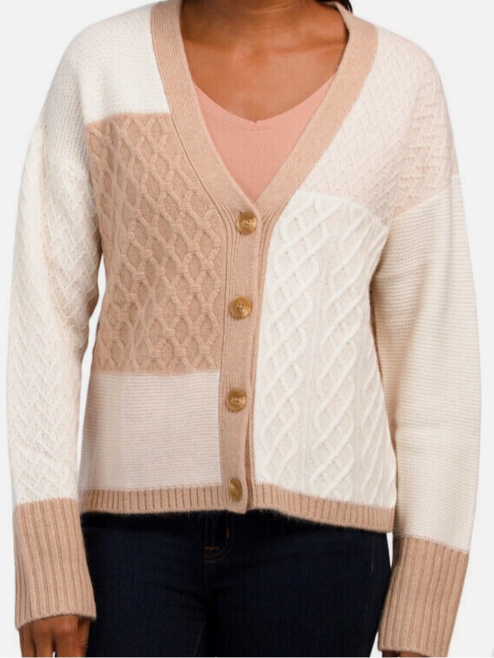 Rachel Zoe Two-Ply Cashmere Button Down Cardigan Sweater L